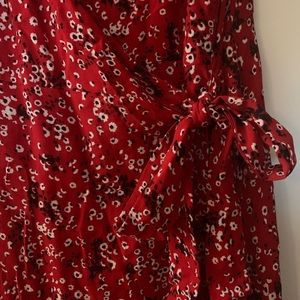 Red Floral wrap dress size XXL